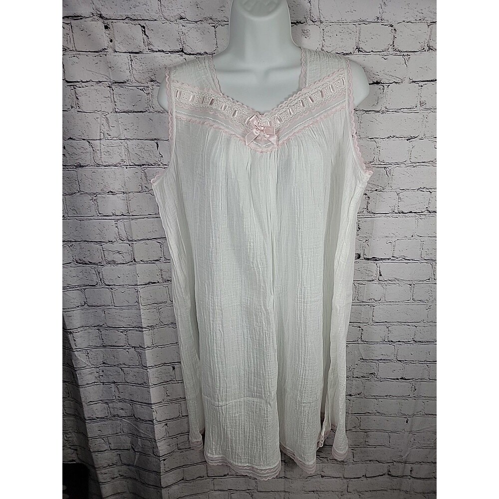 Sutton Studio  Exclusively For Bloomingdales Cotton Sleeveless Nightgown Lg